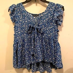 SHEIN Floral top with ruffled waist